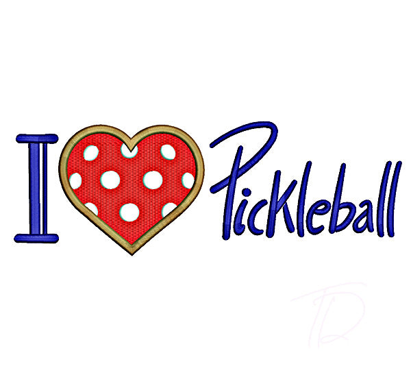 I love Pickleball embroidery design. Pickle ball embroidery design.
