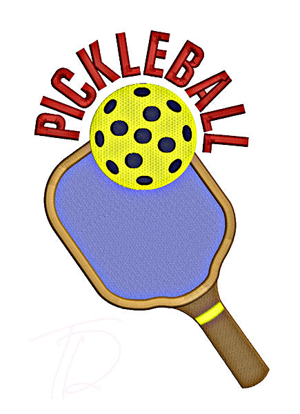 Pickleball embroidery design. Embroidery design pickle ball