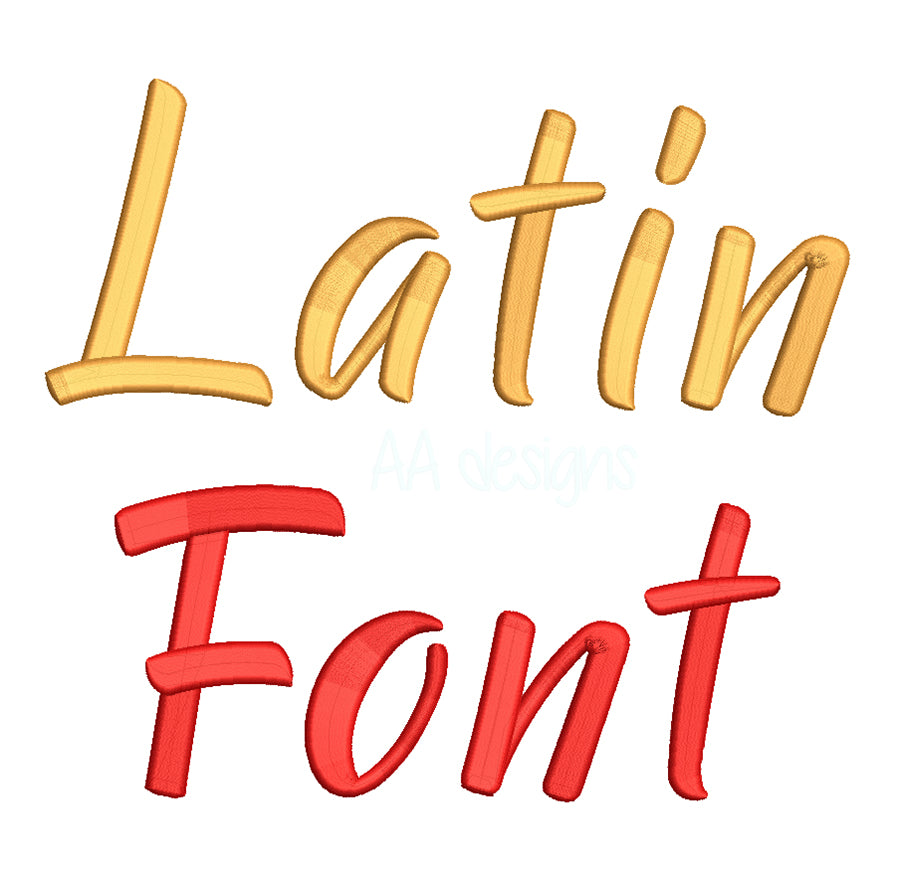 Latin text 3D puff embroidery digital font. Machine embroidery 3D puff foam alphabet. BX format