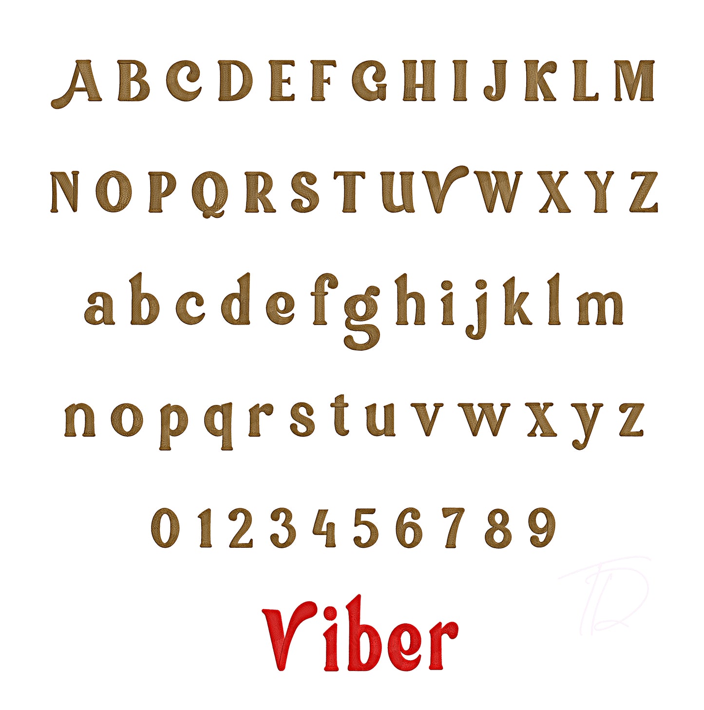 Viber retro embroidery digital font. Viber alphabet for embroidery. Bx format