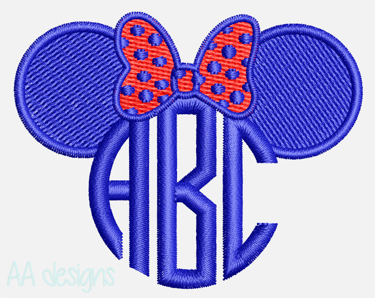 Mickey embroidery font. 3 letters Mickey font for embroidery. BX format included.