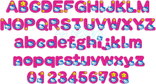 Kitty embroidery full font.