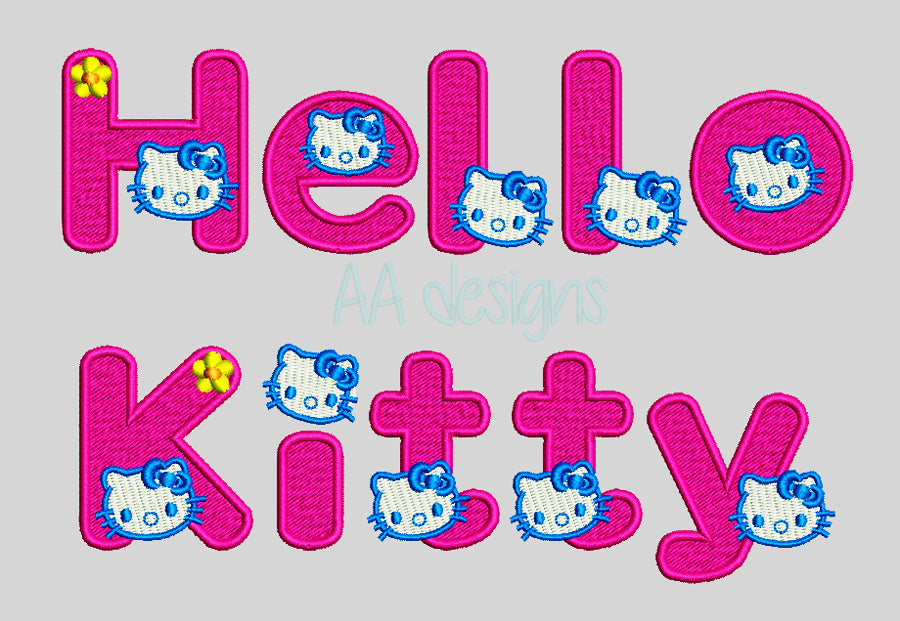 Kitty embroidery full font.