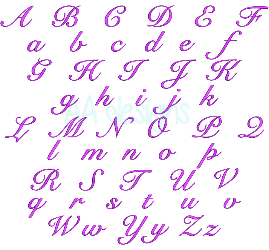 Script3D embroidery digital font.