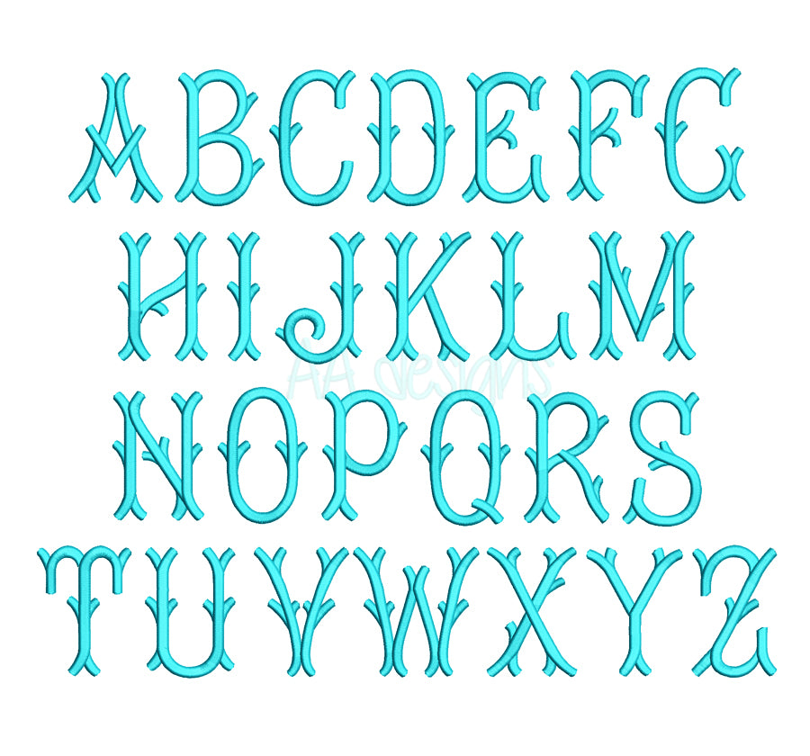 Bamboo embroidery digital font. Machine embroidery alphabet bamboo. Bx format