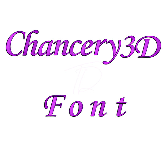 Chancery puff embroidery digital font. Machine embroidery font with 3D foam