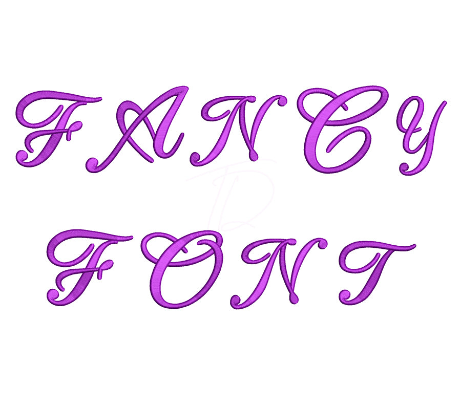 Fancy embroidery 3D font. Embroidery fancy alphabet with 3D foam. BX format