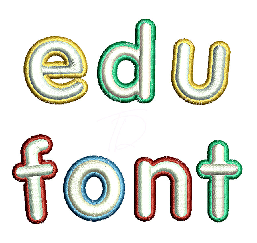 Education 3D puff font. 3D foam embroidery alphabet. BX format