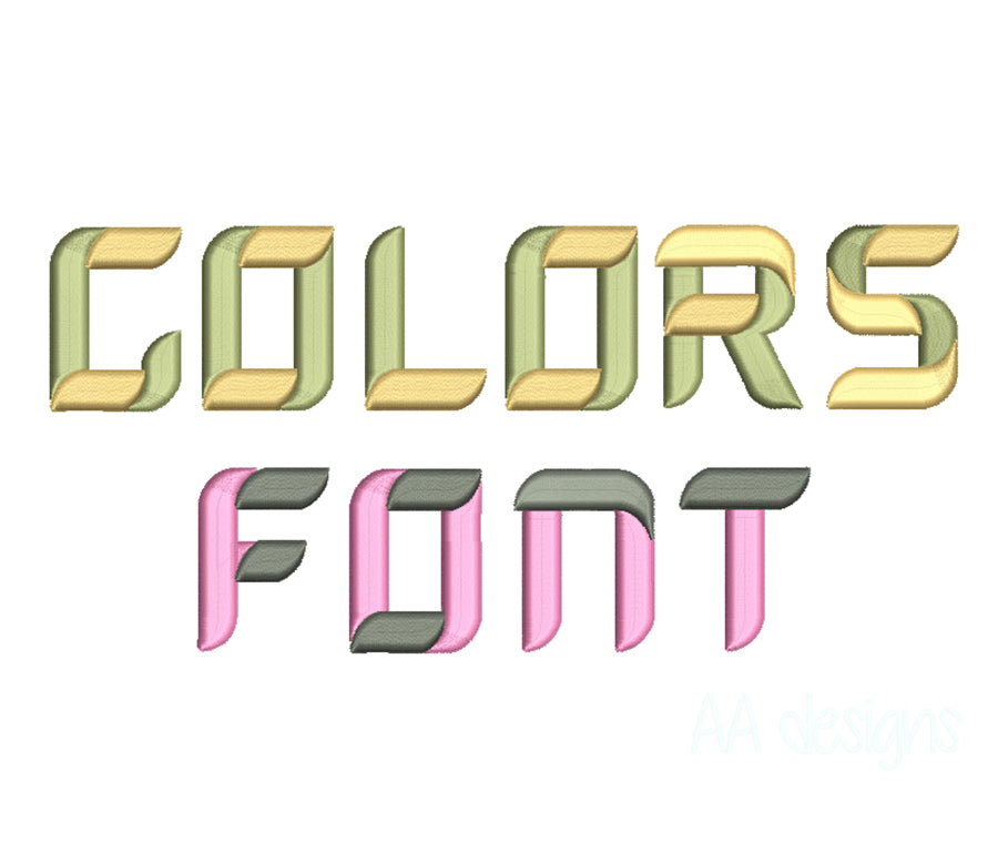 Colors embroidery font. Embroidery alphabet full font. BX format.