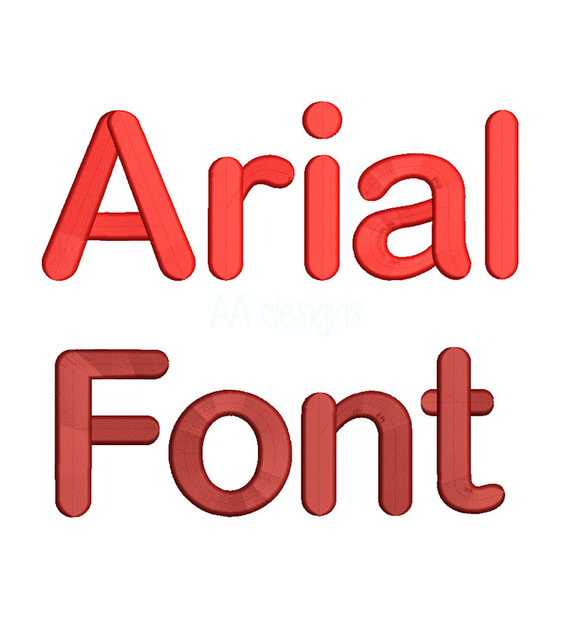 Arial Round 3D puff embroidery digital font. 3D embroidery with foam alphabet. BX format