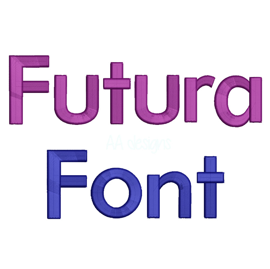 Futura 3D puff embroidery font. Machine embroidery alphabet with foam. BX format