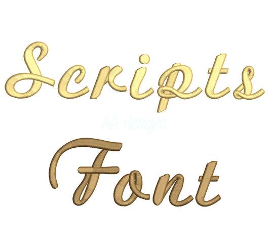 Script 3D puff embroidery digital font. Machine embroidery 3D with foam alphabet. BX format