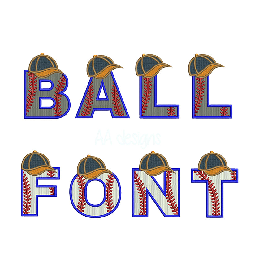 Baseball full stiches embroidery font. Machine baseball alphabet.