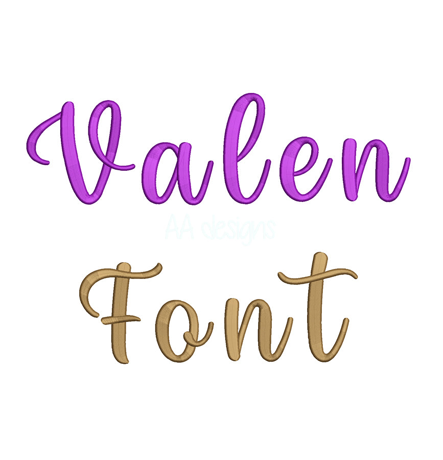 Valentina 3D puff embroidery font. Machine embroidery alphabet with 3D foam. BX format