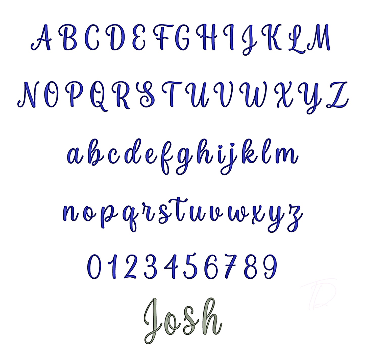 Joseph 3D puff embroidery digital font. Josh embroidery 3d foam alphabet. BX format.