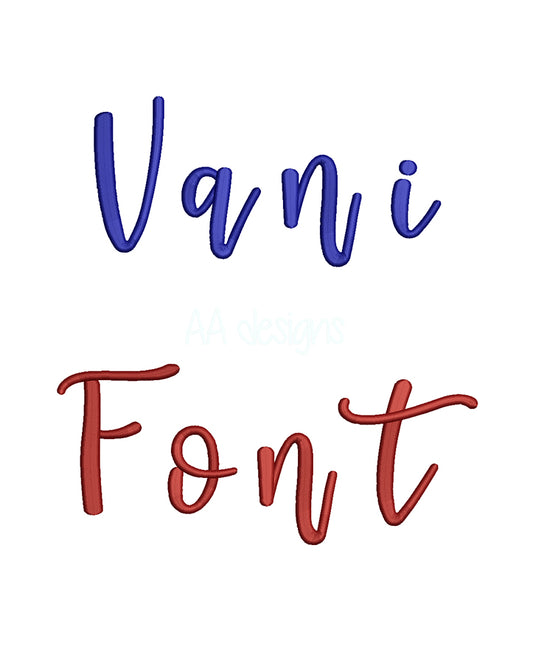 Vanilla 3D puff embroidery digital font. Machine embroidery alphabet with foam. BX format