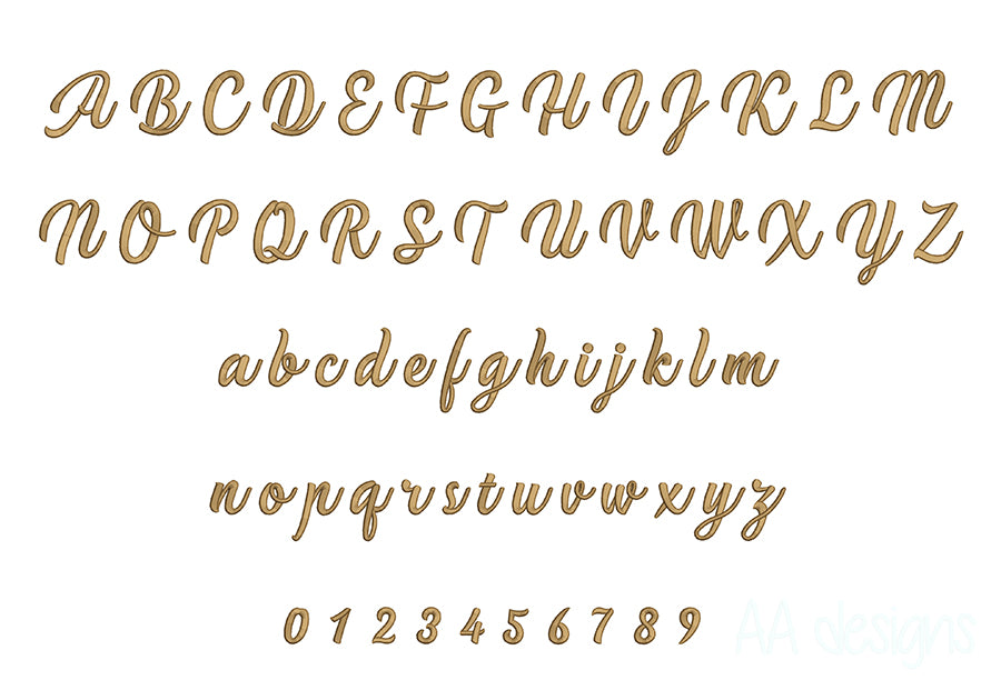 Handy 3D puff embroidery digital font. Embroidery alphabet in 3D puff foam. BX format