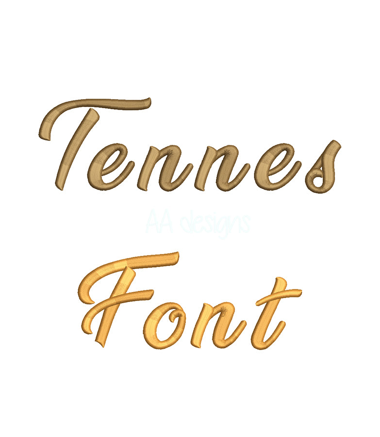 Tennessee 3D puff embroidery digital font. Machine embroidery in 3D puff foam. BX format